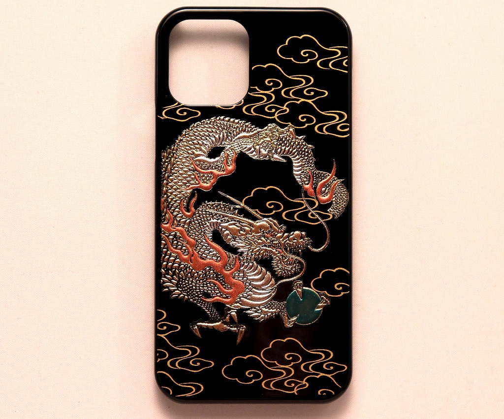 【Pre-order】- Embossed Maki-e iPhone14 Case (Dragon and Clouds) (deliver around 3 weeks after purchase)